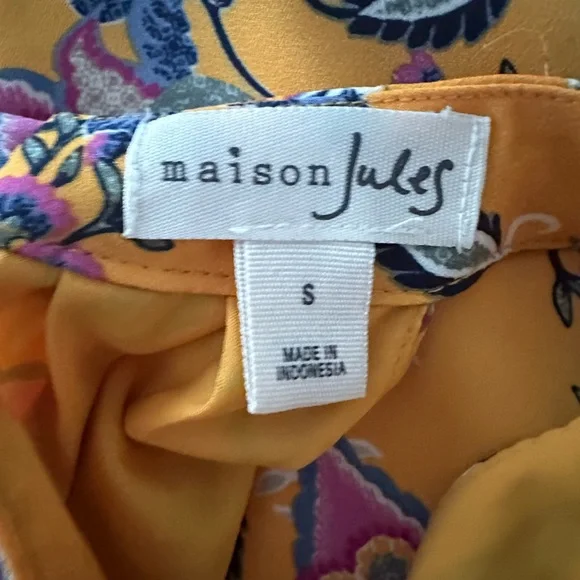 Maison Jules Yellow Floral Halter Top - Picture 3 of 4